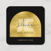 Elegant Black and Gold Shiny Glitter Beauty スクエア名刺 (正面)