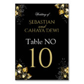 Elegant black and gold summer wedding テーブルナンバー (裏面)