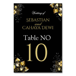 Elegant black and gold summer wedding テーブルナンバー