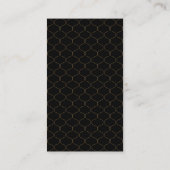 Elegant Black and Gold Trellis Business Monogram 名刺 (裏面)