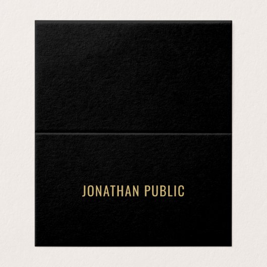 Elegant Black And Gold Trendy Template Folded 名刺 (外部フラット)