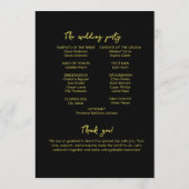 Elegant Black and Gold Wedding Ceremony Program  プログラム (裏面)