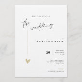 Elegant Black and Gold Wedding Invitation 招待状 (正面)