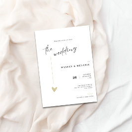 Elegant Black and Gold Wedding Invitation 招待状