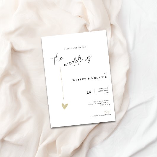 Elegant Black and Gold Wedding Invitation 招待状