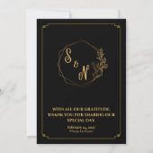 ​Elegant Black and Gold Wedding Invitation 招待状 (裏面)