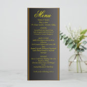 Elegant Black and Gold Wedding Menu メニュー (スタンド正面)