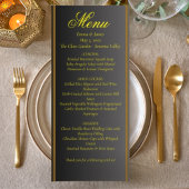 Elegant Black and Gold Wedding Menu メニュー
