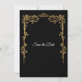 Elegant black and gold wedding save the date 案内状 (裏面)