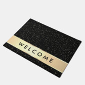 Elegant Black And Gold Welcome ドアマット (アングル)