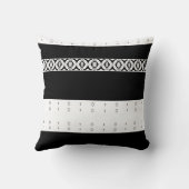 Elegant Black and Ivory Geometric クッション (裏面)