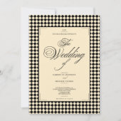 Elegant Black and Ivory Old Money Style Wedding 招待状 (正面)