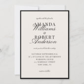 Elegant Black and Ivory Old Money Wedding 招待状 (正面)