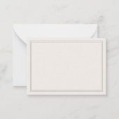 Elegant Black and Ivory Script Monogram Border ノートカード (裏面)