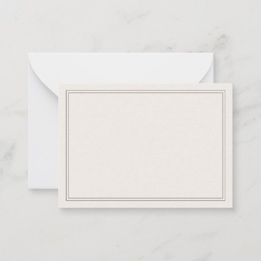 Elegant Black and Ivory Script Monogram Border ノートカード (裏面)