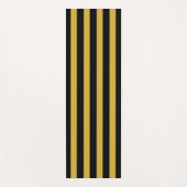 Elegant Black and M Gold Striped Yoga Mat Design ヨガマット (正面)