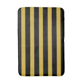 Elegant Black and Metallic Gold Stripe バスマット (正面縦)