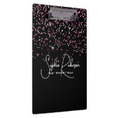 Elegant Black and Pink Glitter Salon Business クリップボード (右)