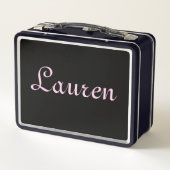 Elegant Black and Pink Metal Lunch Box メタルランチボックス (裏面)