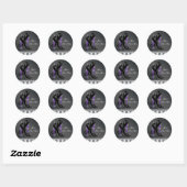 Elegant Black and Purple High Heel Shoe Stickers ラウンドシール (シート)