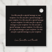 Elegant Black and Rose Gold Calligraphy Thank You フェイバータグ (裏面)