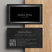 Elegant black and silver QR code luxury 名刺