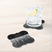 Elegant Black and Silver Sparkling Merry Christmas ペーパーコースター (インサイチュ)