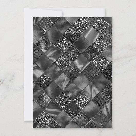 Elegant Black and Silver with Diamonds Wedding 招待状 (裏面)