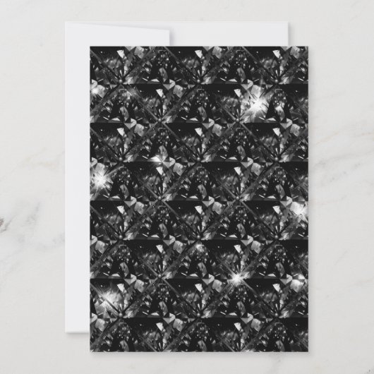 Elegant Black and Silver with Diamonds Wedding 招待状 (裏面)