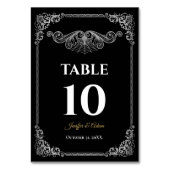 Elegant black and whit Gothic Wedding Table number テーブルナンバー (裏面)