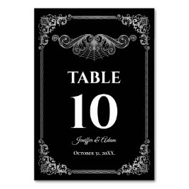 Elegant black and whit Gothic Wedding Table number テーブルナンバー