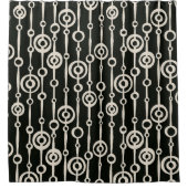 Elegant black and white abstract pattern シャワーカーテン (正面)