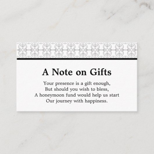 Elegant Black and White Art Deco Style エンクロージャーカード (正面)