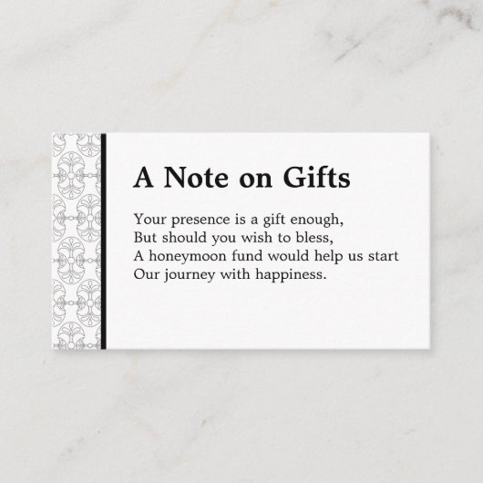 Elegant Black and White Art Deco Style エンクロージャーカード (正面)