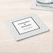 Elegant Black and White Art Deco Style スクエアペーパーコースター (アングル)