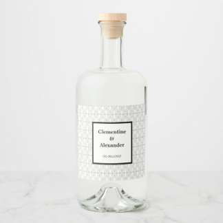 Elegant Black and White Art Deco Style リキュールボトルラベル