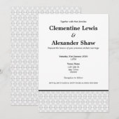 Elegant Black and White Art Deco Style 招待状 (正面/裏面)