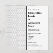 Elegant Black and White Art Deco Style  招待状 (正面/裏面)