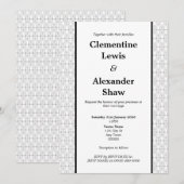 Elegant Black and White Art Deco Style 招待状 (正面/裏面)