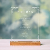 Elegant Black and White Bar Menu アクリルサイン (ニュートラル)