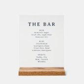 Elegant Black and White Bar Menu Sign アクリルサイン (正面)