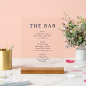 Elegant Black and White Bar Menu Sign アクリルサイン (ウェディング)