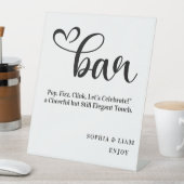 Elegant Black and White Bar Simple Script Wedding 台座サイン (インサイチュ)