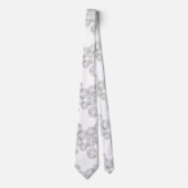 Elegant Black and White Boho Chic Daisy Pattern ネクタイ (正面)