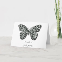 Elegant Black And White Butterfly カード