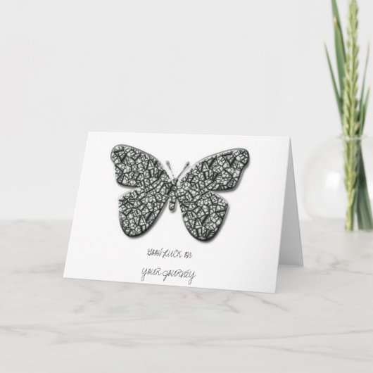 Elegant Black And White Butterfly カード (正面)