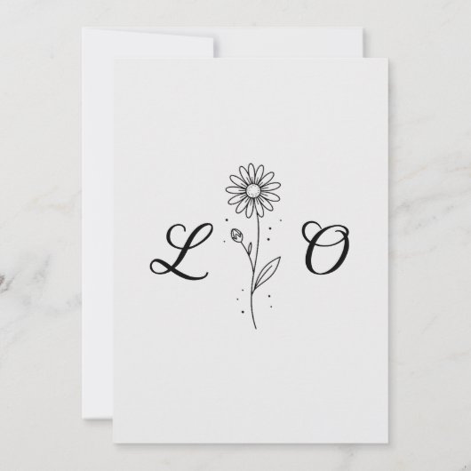 elegant black and white chic wedding invittion 招待状 (裏面)