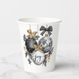 Elegant Black and White Christmas Ornaments  紙コップ