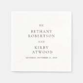 Elegant Black and White Classic Wedding スタンダードカクテルナプキン (正面)