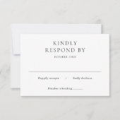 Elegant Black and White Classic Wedding 出欠カード (正面)